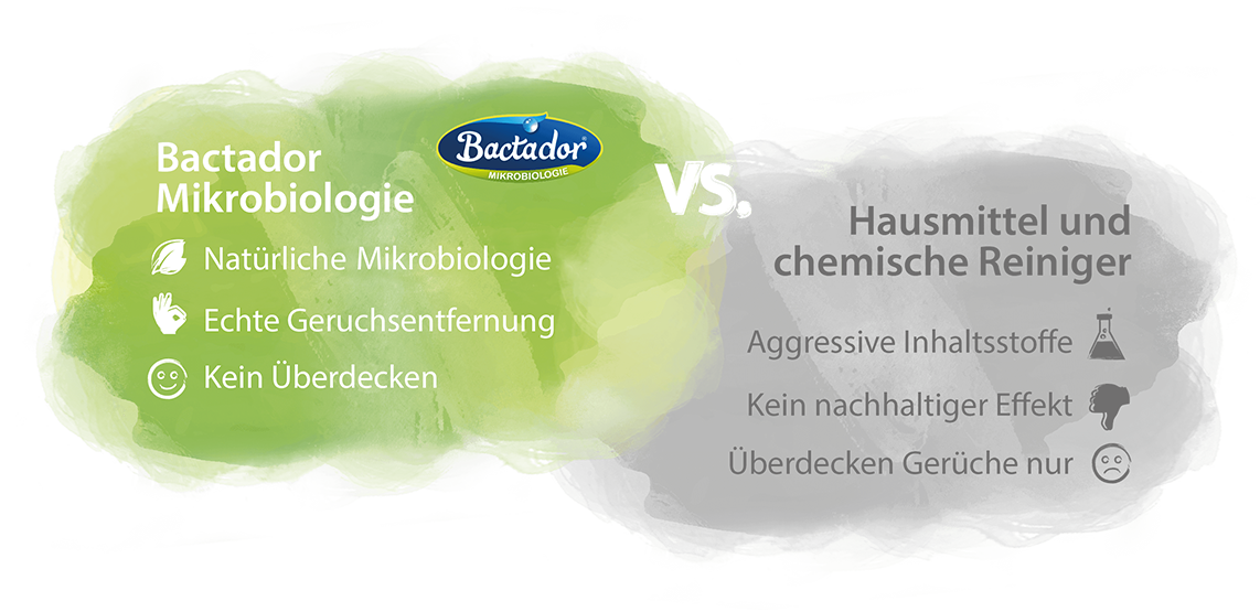 Bactador Vergleich Hausmittel chemischer Reiniger